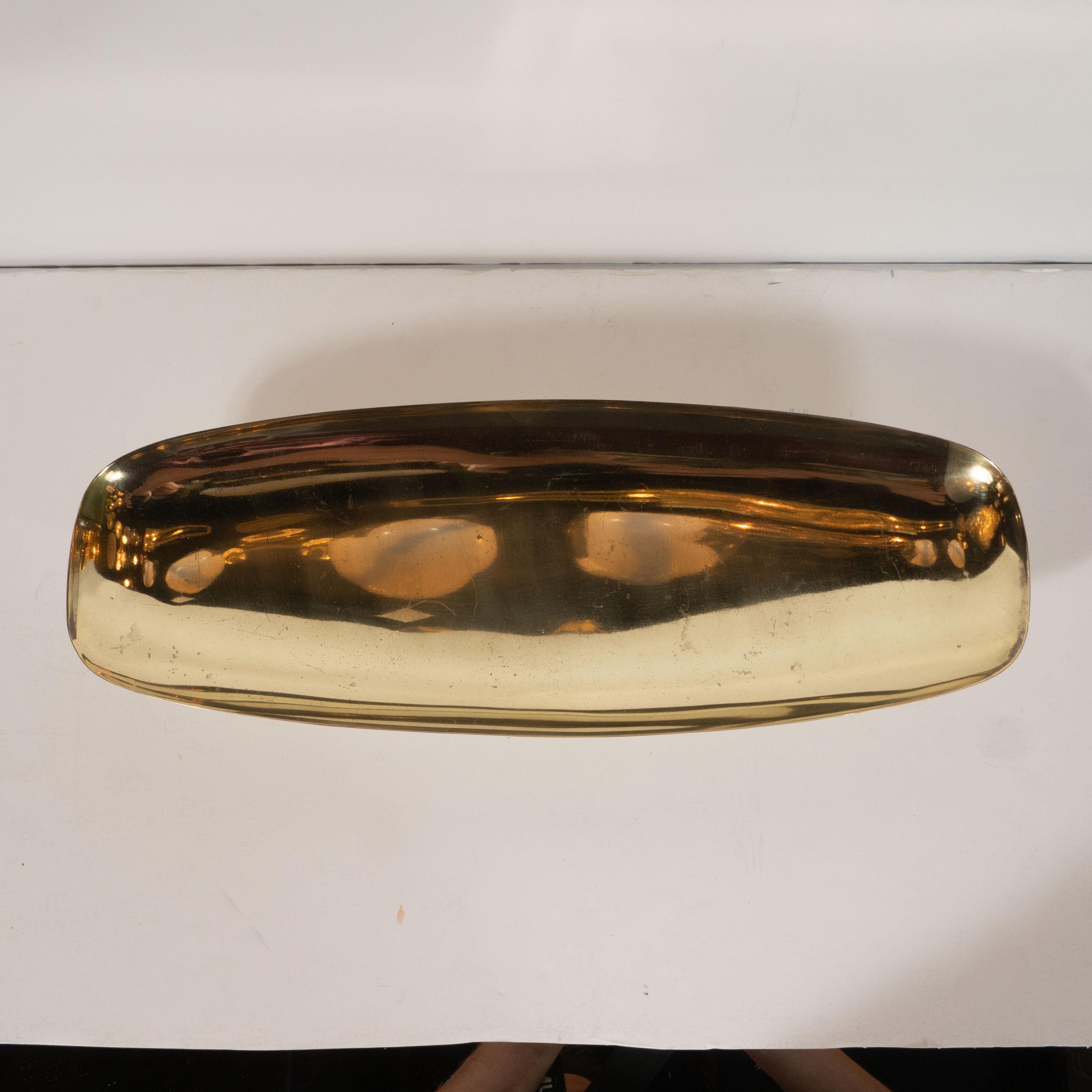 Mid-Century Modern Oval Brass Dish by Tommi Parzinger for Dorlyn Silversmiths 1