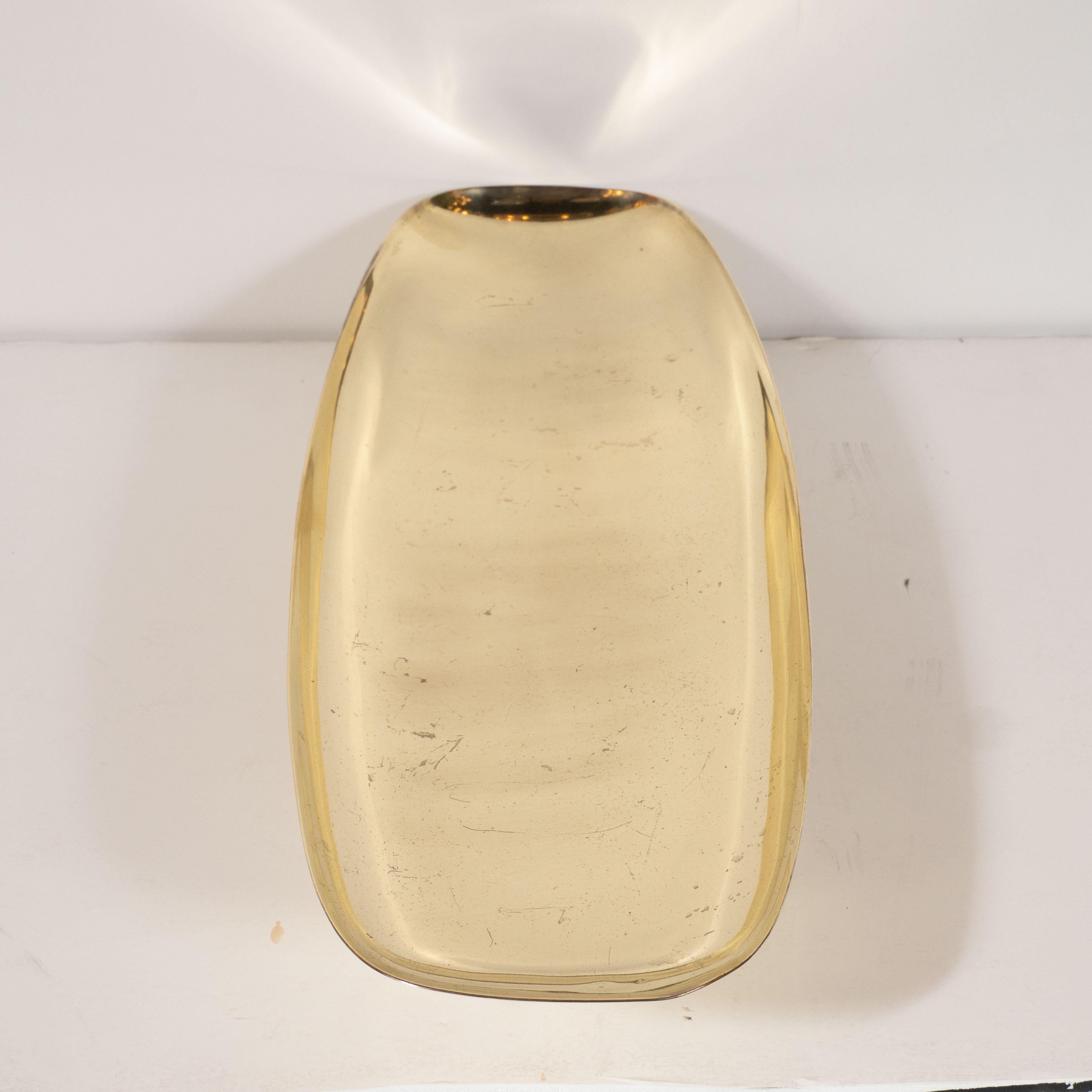 Mid-Century Modern Oval Brass Dish by Tommi Parzinger for Dorlyn Silversmiths 4
