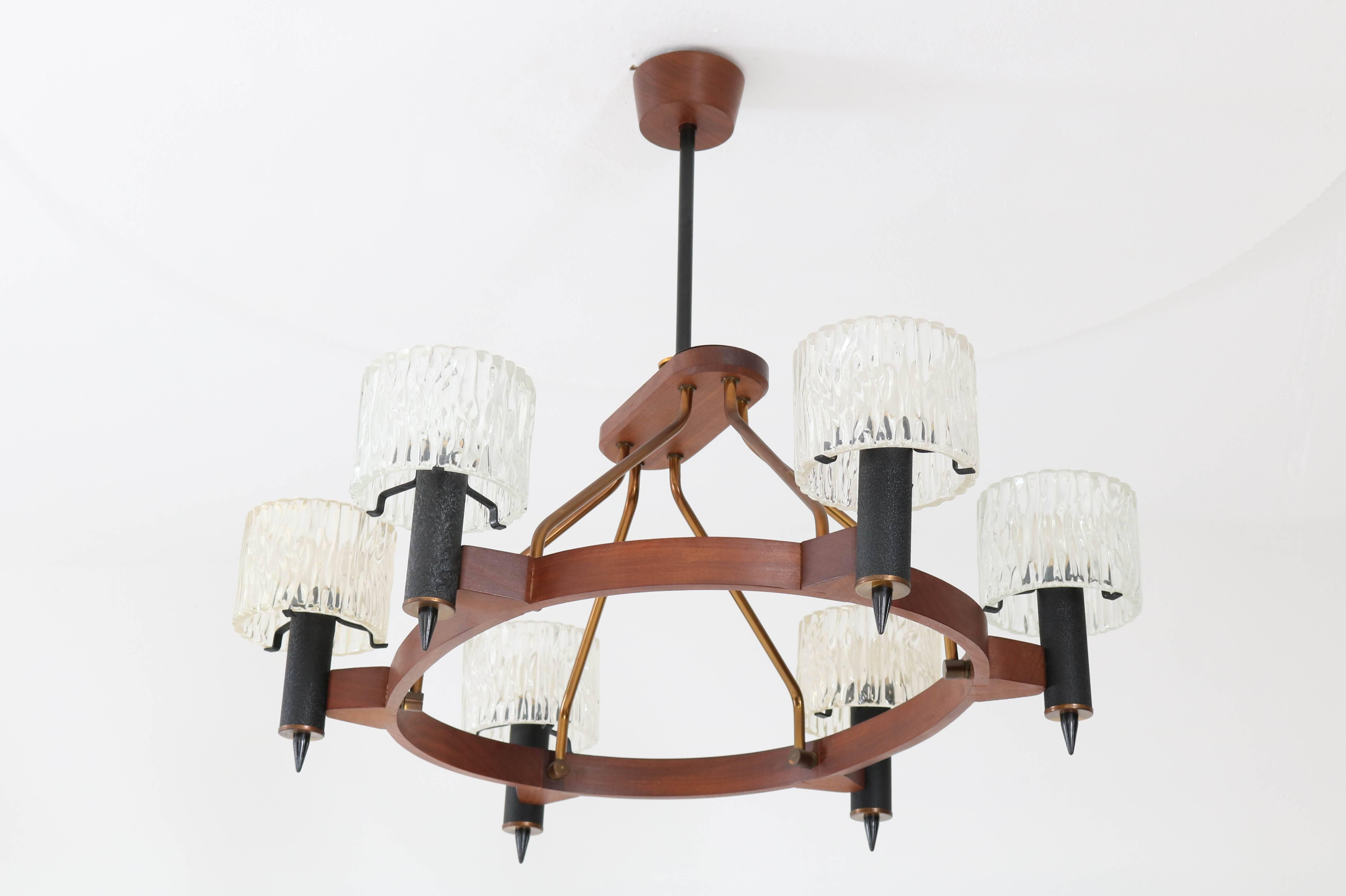 Mid-Century Modern Oval Chandelier by Carl Fagerlund for Orrefors Sweden, 1950s 1