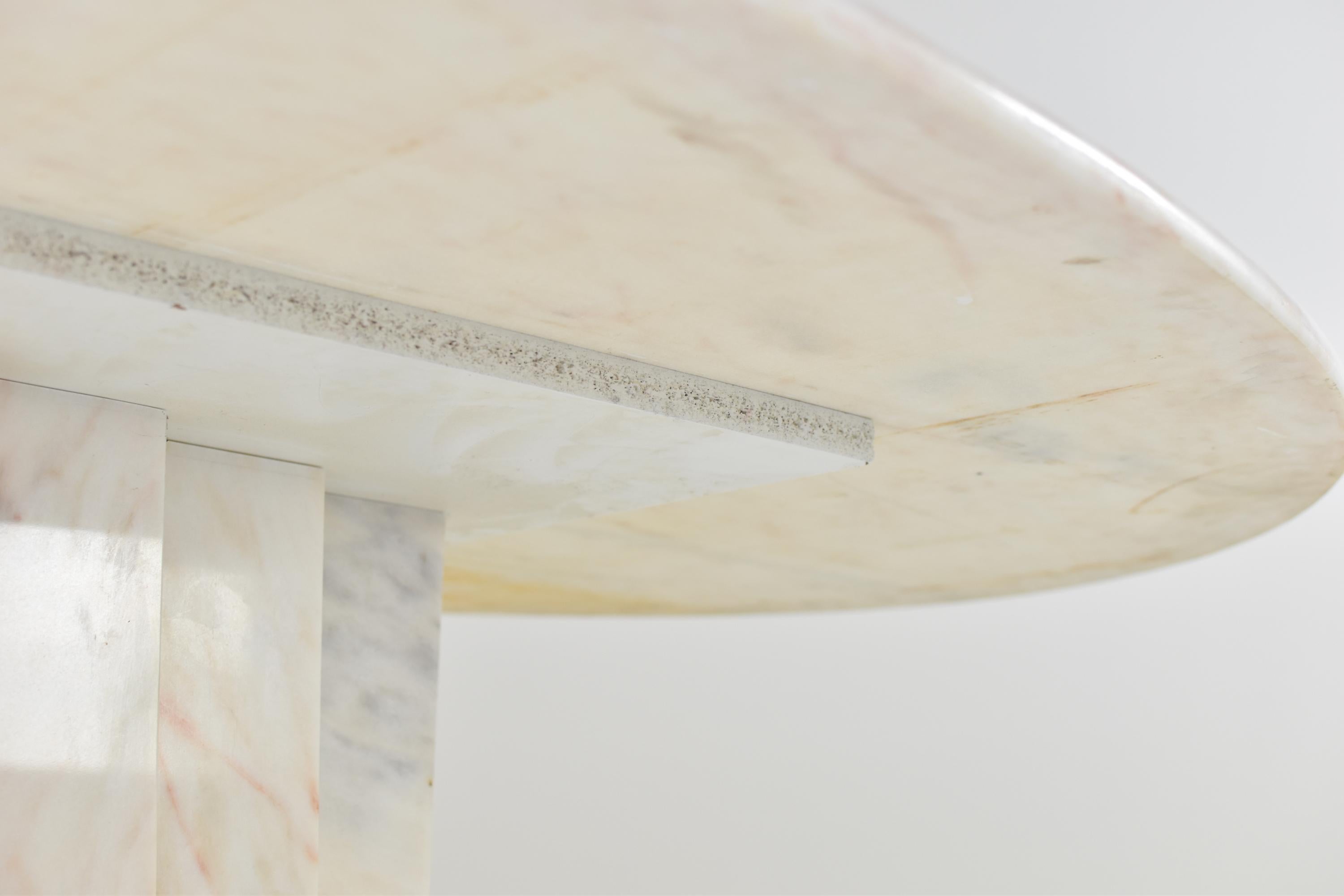 Mid-Century Modern Oval Dining Table in Marble from Italy, 1980’s 7