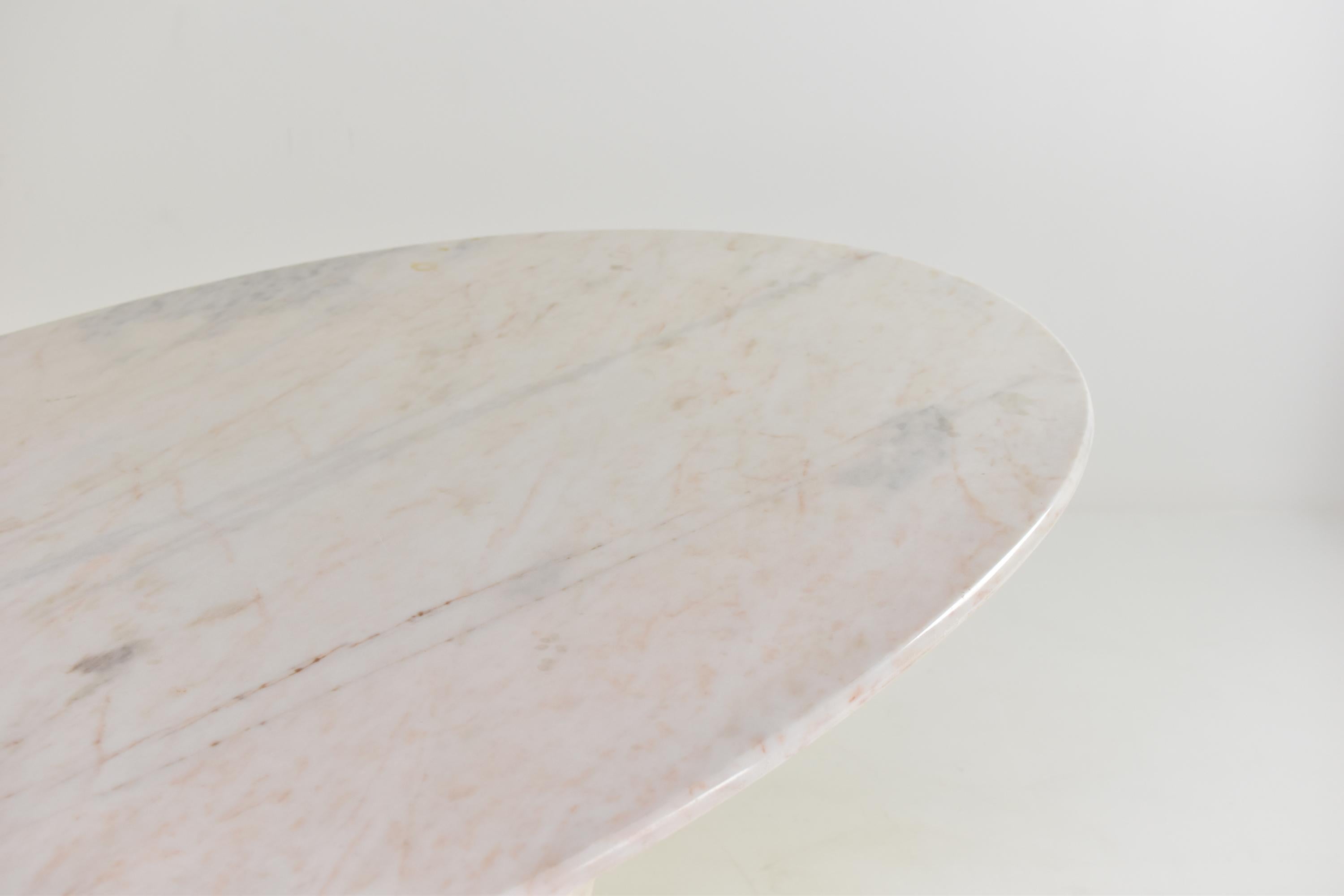 Mid-Century Modern Oval Dining Table in Marble from Italy, 1980’s 1