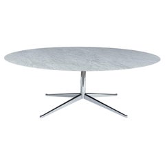 Retro Mid-Century Modern Oval Dining Table or Desk by Florence Knoll in Carrara Marble