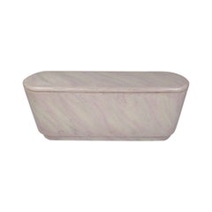 Mid-Century Modern Oval Faux Marble Credenza