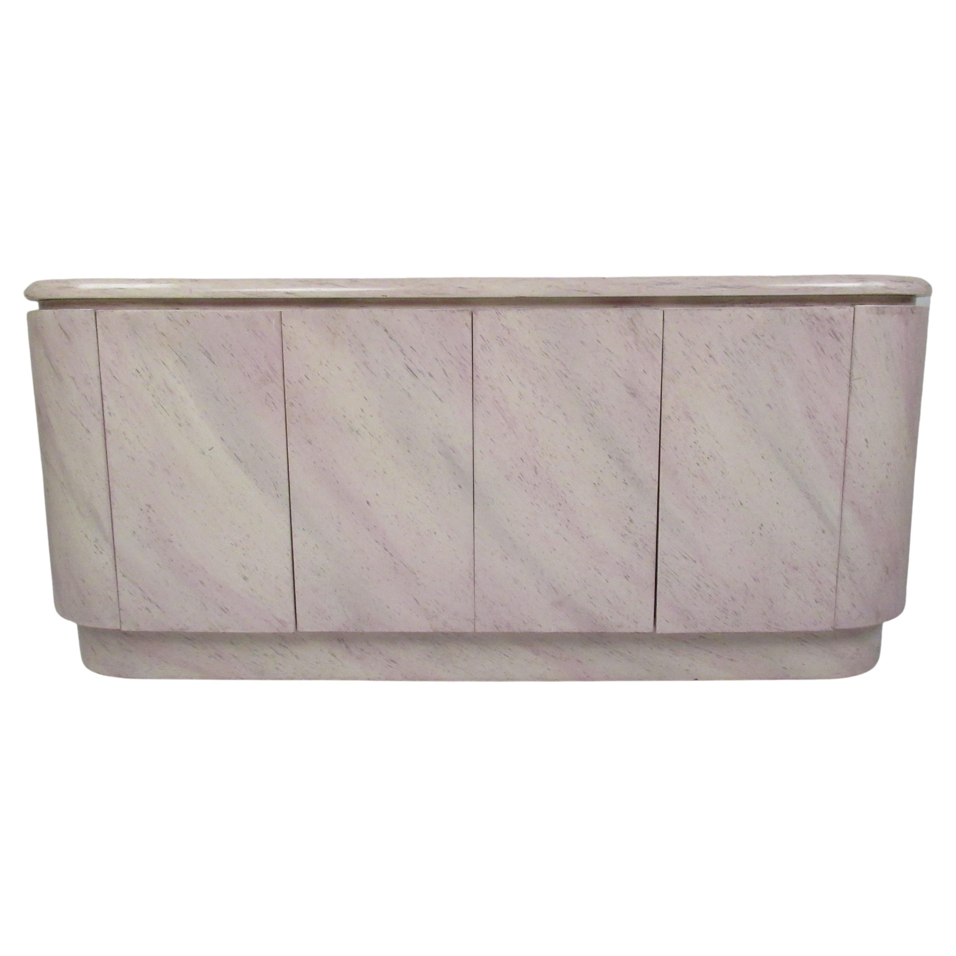 Credenza ovale in finto marmo moderna di metà secolo in vendita