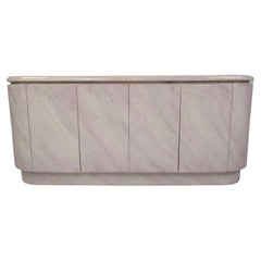 Credenza ovale in finto marmo moderna di metà secolo