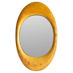 Mid-Century Modern Oval Giltwood Mirror