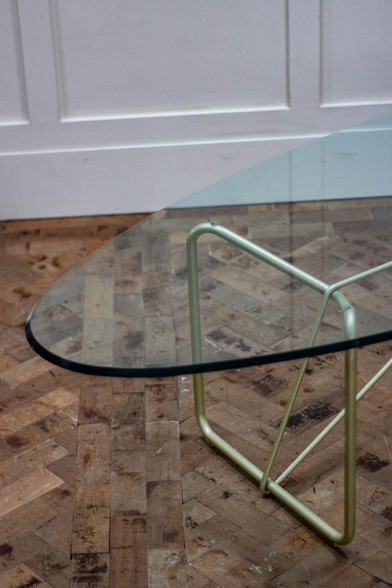 MidCentury Modern Oval Glass Coffee Table at 1stDibs