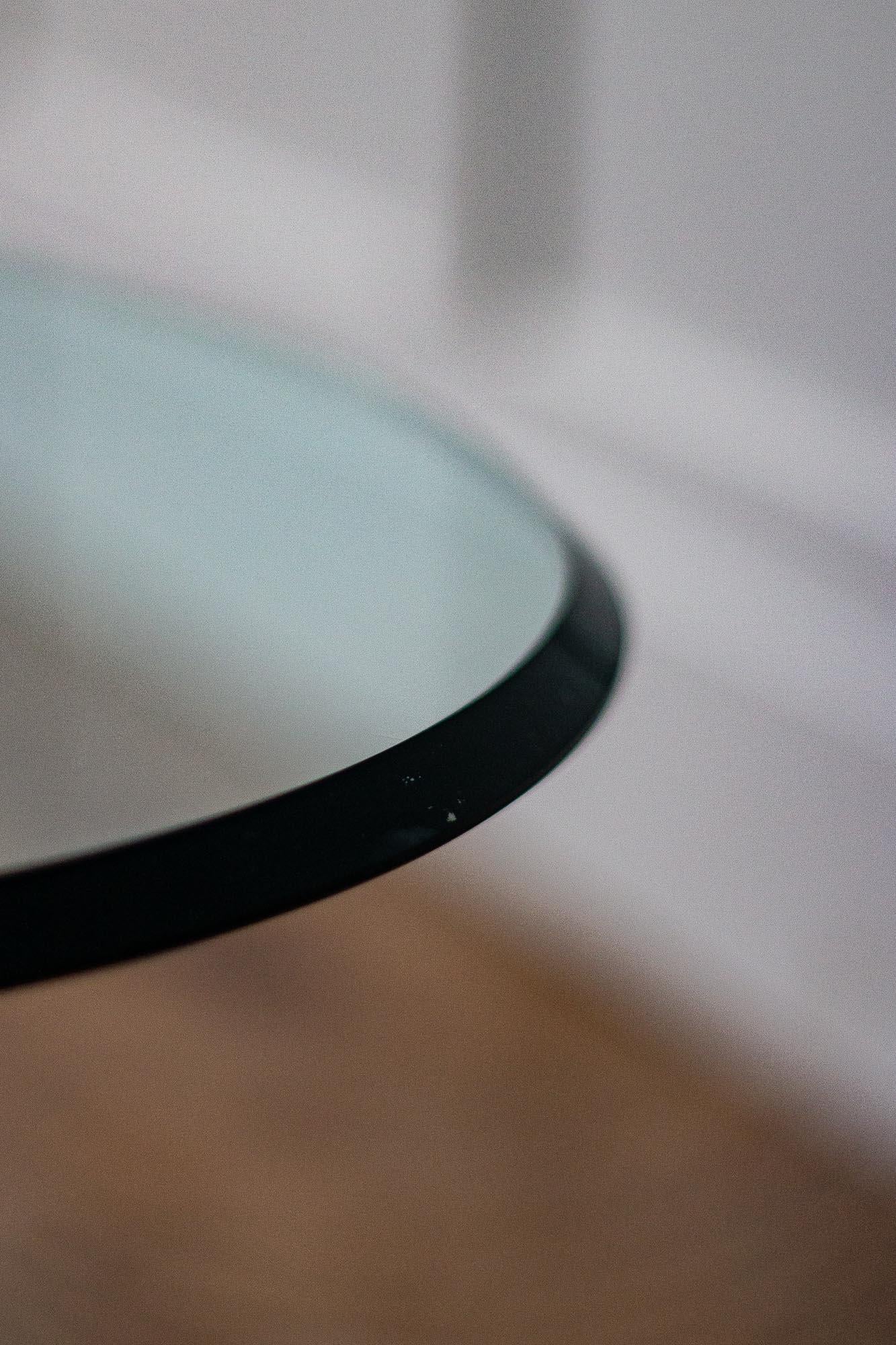 Mid-Century Modern Oval Glass Coffee Table 3