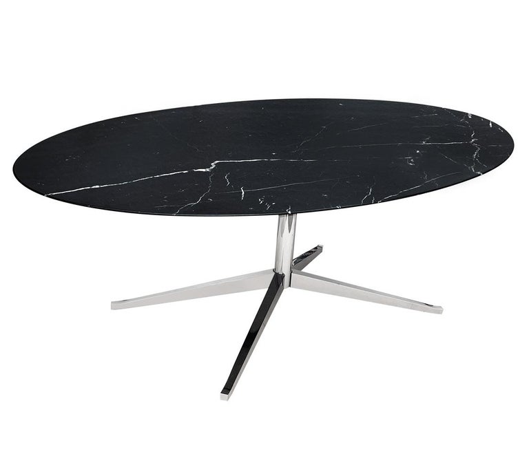 American Mid-Century Modern Oval Marble Dining Table or Desk by Florence Knoll for Knoll For Sale