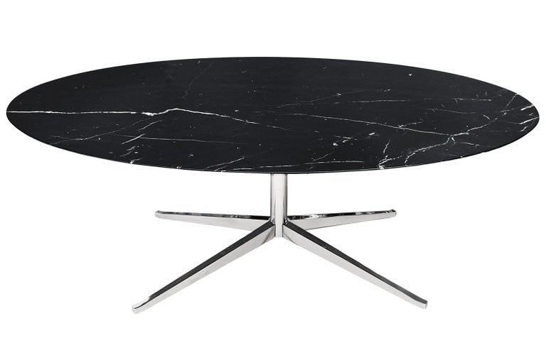 Late 20th Century Mid-Century Modern Oval Marble Dining Table or Desk by Florence Knoll for Knoll For Sale