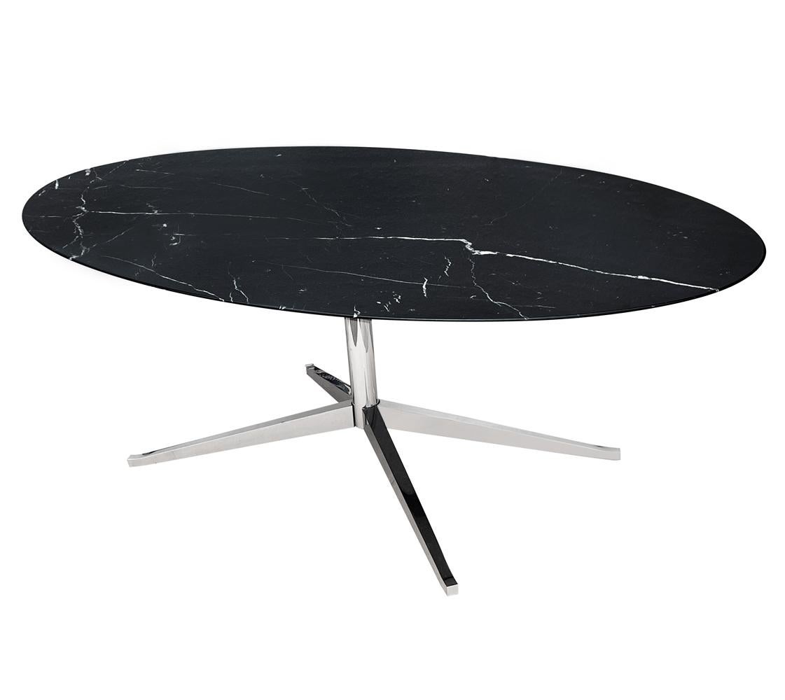 Mid-Century Modern Oval Marble Dining Table or Desk by Florence Knoll for Knoll 1