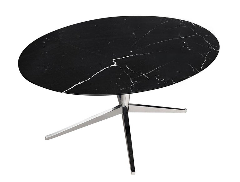Mid-Century Modern Oval Marble Dining Table or Desk by Florence Knoll for Knoll For Sale 2