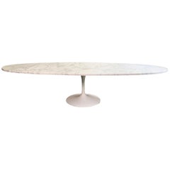 Mid-Century Modern Oval Marble Tulip Base Coffee Table