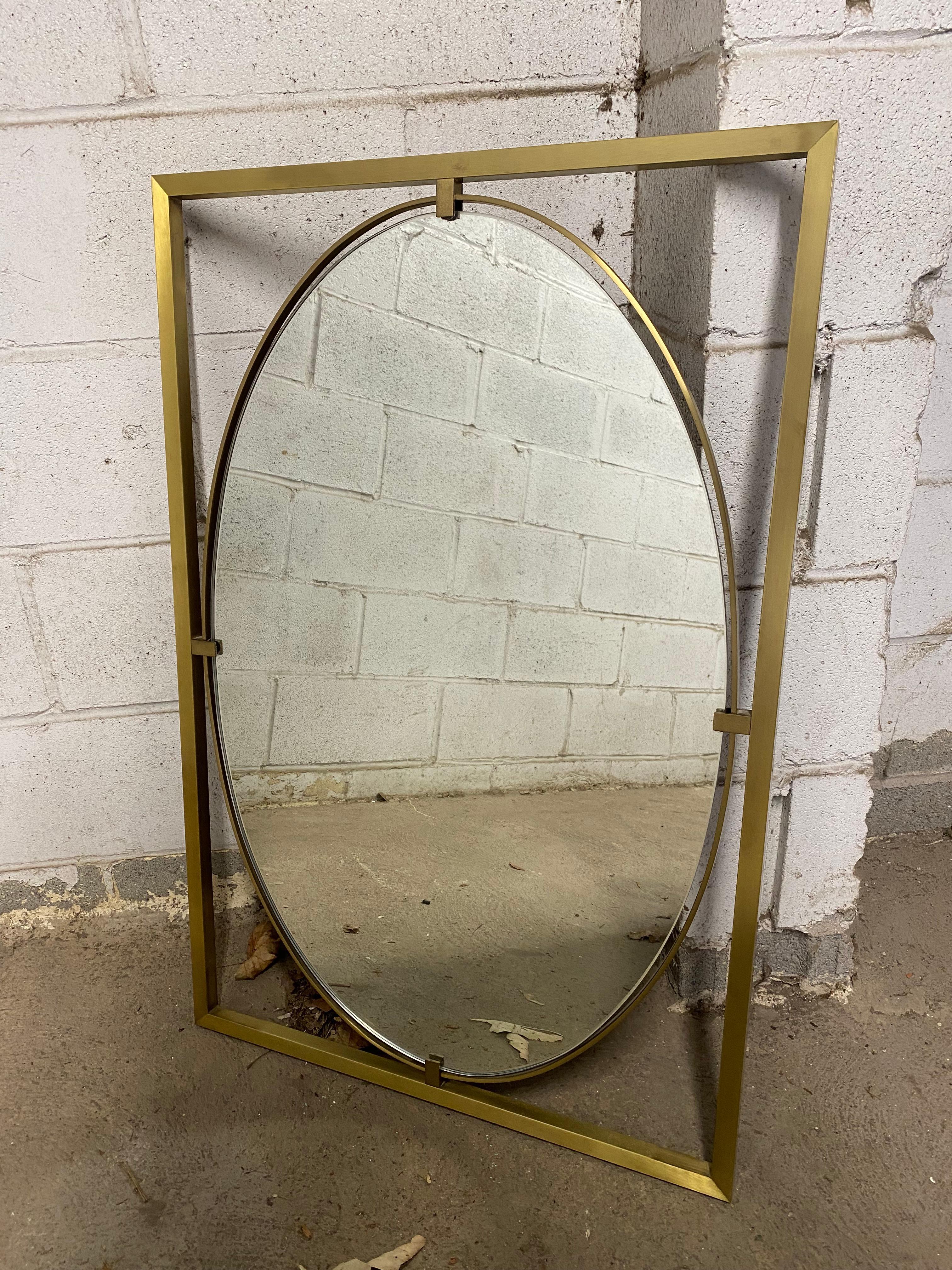 American Mid-Century Modern Oval Mirror