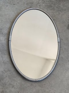 Mid Century Modern Oval Mirror in the style of Maison Bauges, France 197s