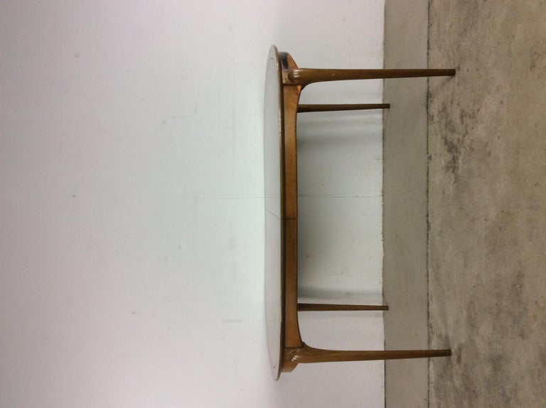 MidCentury Modern Oval Shaped Dining Table with 3 Leafs For Sale at