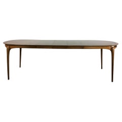 Mid-Century Modern Oval Shaped Dining Table with 3 Leafs