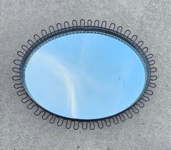 Mid Century Modern Oval Sunburst Mirror Josef Frank, Westdeutschland 1960er Jahre