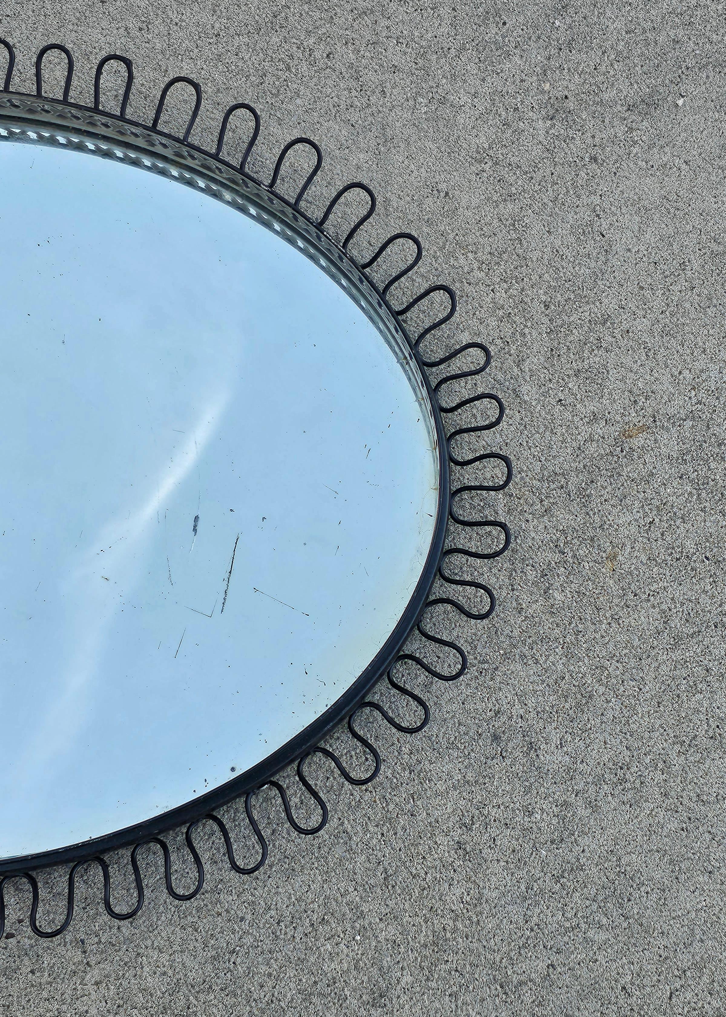 Mid-20th Century Mid Century Modern Oval Sunburst Mirror by Josef Frank, West Germany 1960s For Sale