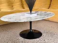 Mid Century Modern Oval Tulip Coffee Table in Marble by Eero Saarinen for Knoll