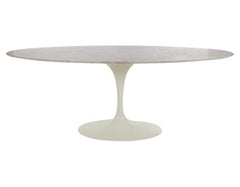 Mid-Century Modern Oval Tulip Dining Table in Marble by Eero Saarinen for Knoll