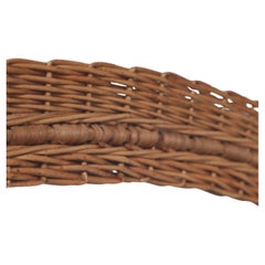 Mid-Century Modern Oval Wall Mirror made of Dand-Woven Willow