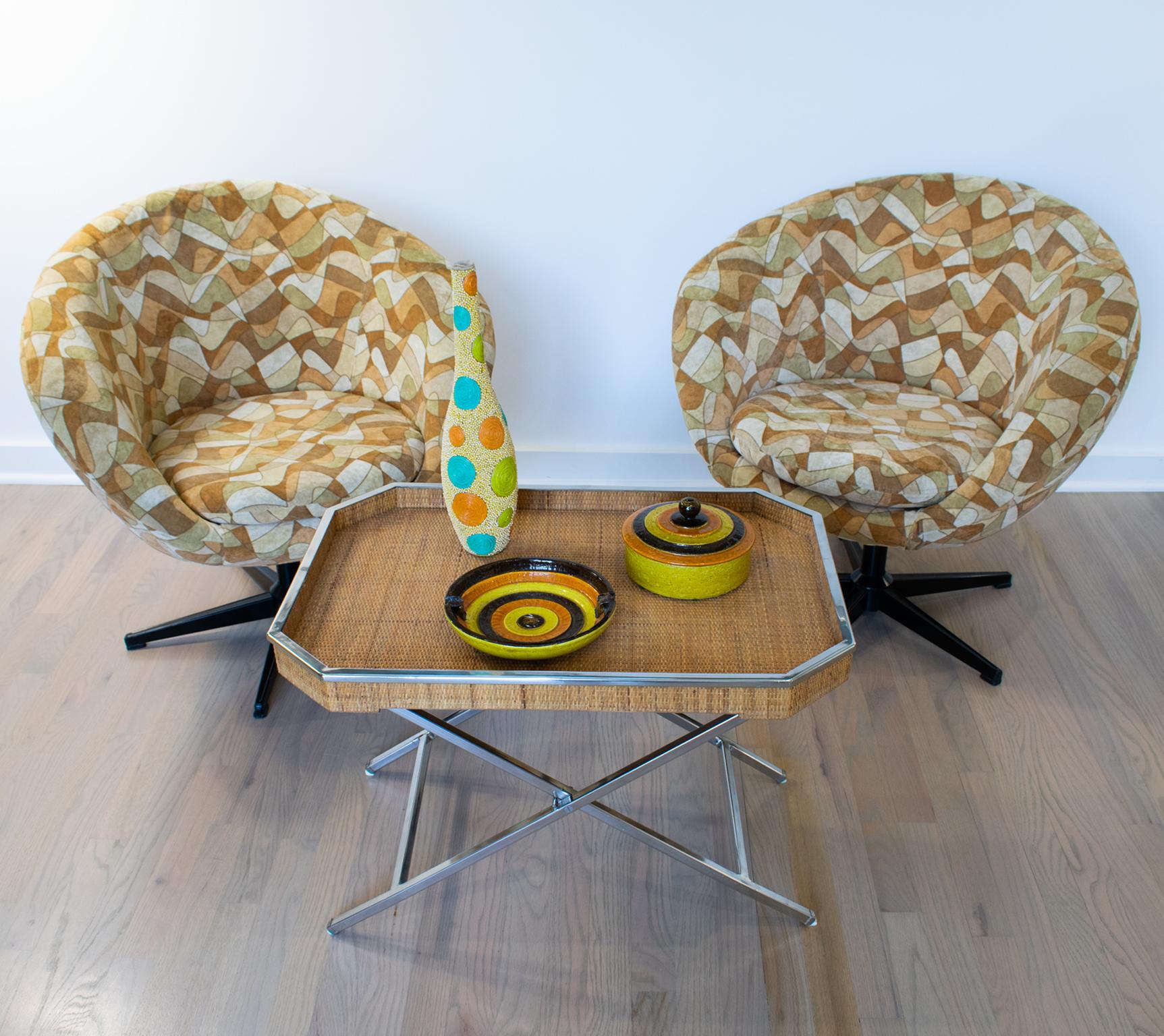 Mid-Century Modern Overman Sweden Pod Swivel Lounge Chair Armchair, a pair 5