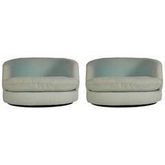 Sillones giratorios de bañera con chaise longue, modernos de mediados de siglo, de Milo Baughman