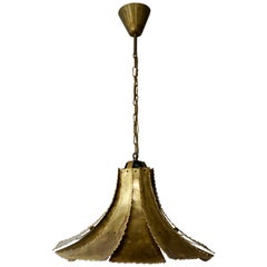 Mid-Century Modern Oxidized Brass Brutalist Chandelier by Sorensen Denmark 1960s