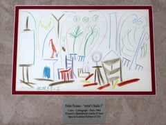 Mid-Century Modern Pablo Picasso Artist Studio 1 Lithograph 1960 Edition of 250