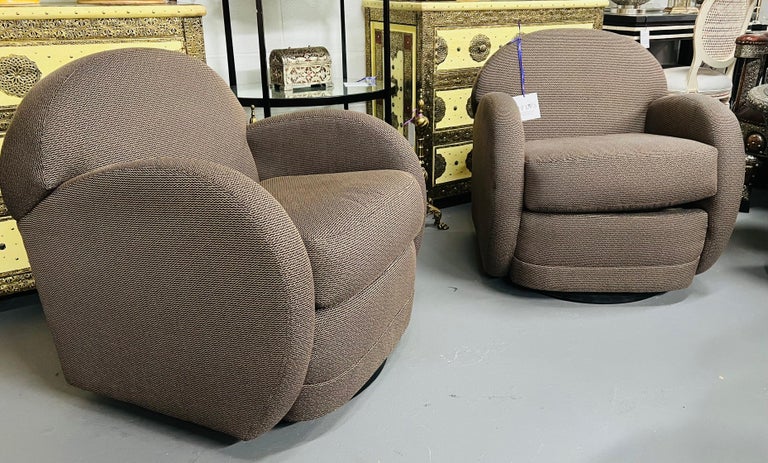  Mid-Century Modern Pace by Directional Leon Rosen Style Swivel Chair, a Pair  For Sale 15