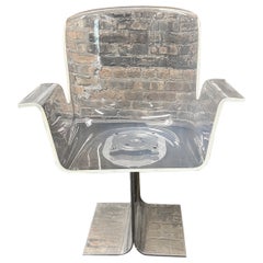 Mid-Century Modern Pace Collection Lucite Chair on Chrome Swivel Base Model 171
