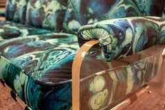 Mid-Century Modern Pace Lucite & Chrome Sofa w Jack Lenor Larsen Fabric