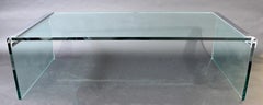 Mid-Century Modern Pace Waterfall Coffee Table Chrome & Glass, 1970s