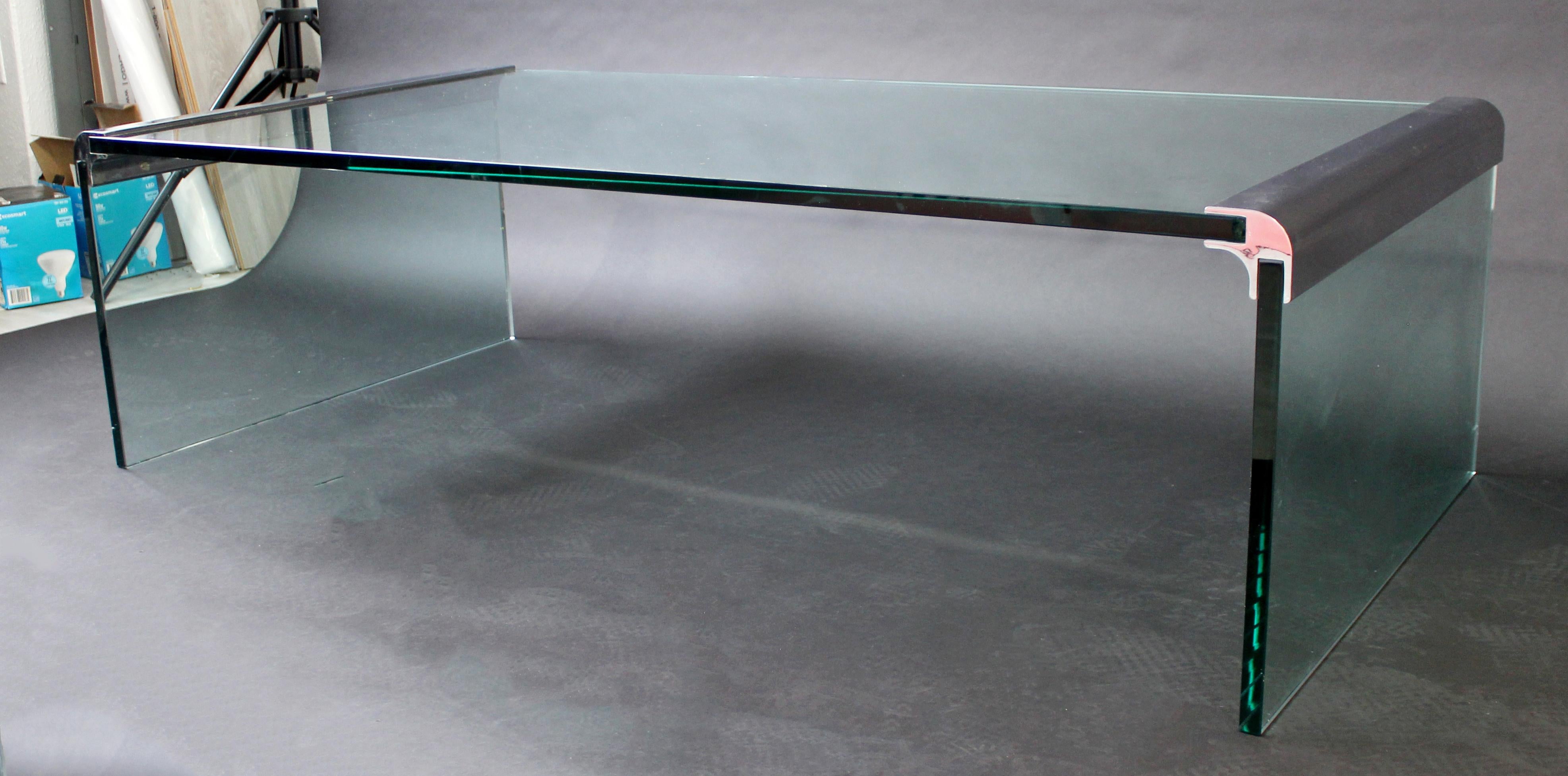 Late 20th Century Mid-Century Modern Pace Waterfall Coffee Table Chrome & Glass, 1970s