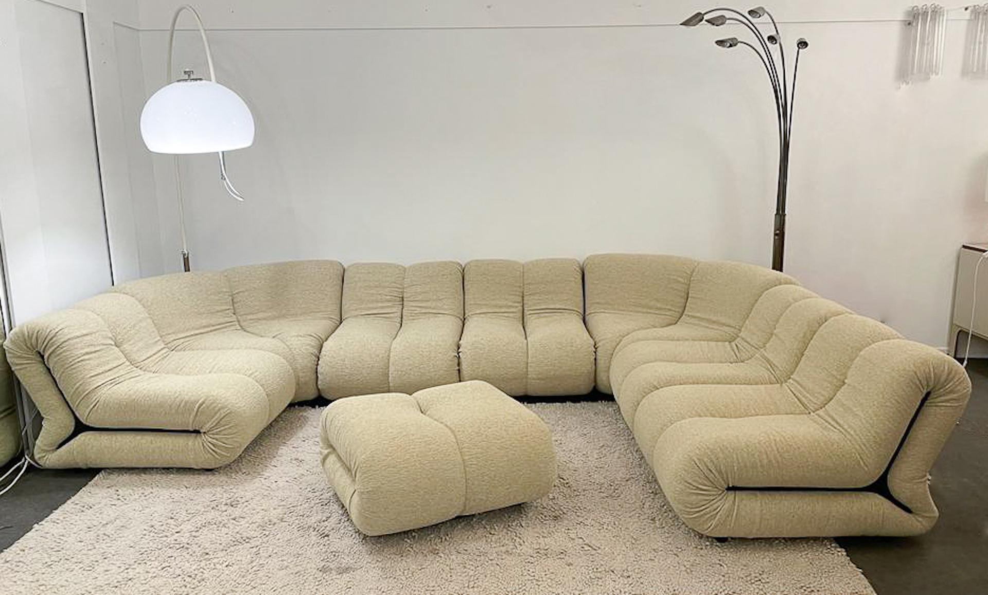 Mid-Century Modern Pagru Modular Sofa by Claudio Vagnoni for 1P, Italy, 1960s 5