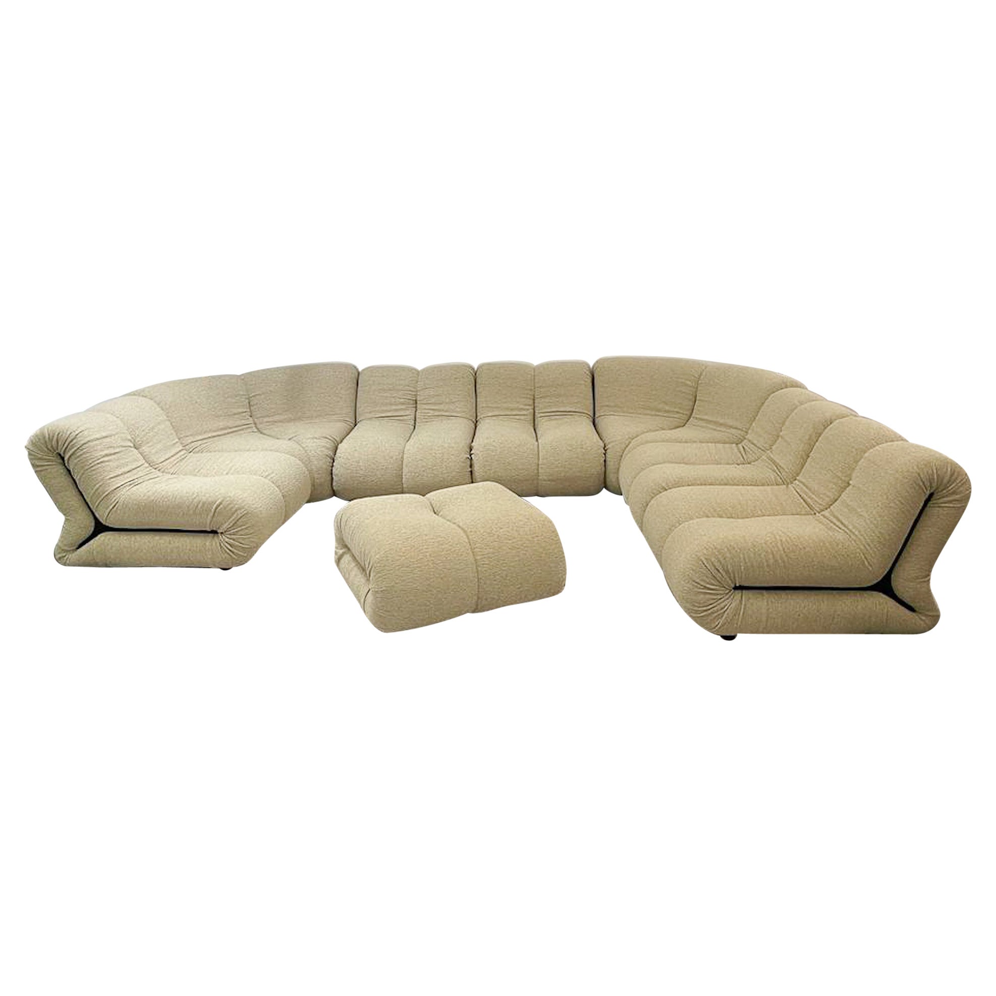 Mid-Century Modern Pagru Modular Sofa by Claudio Vagnoni for 1P, Italy, 1960s