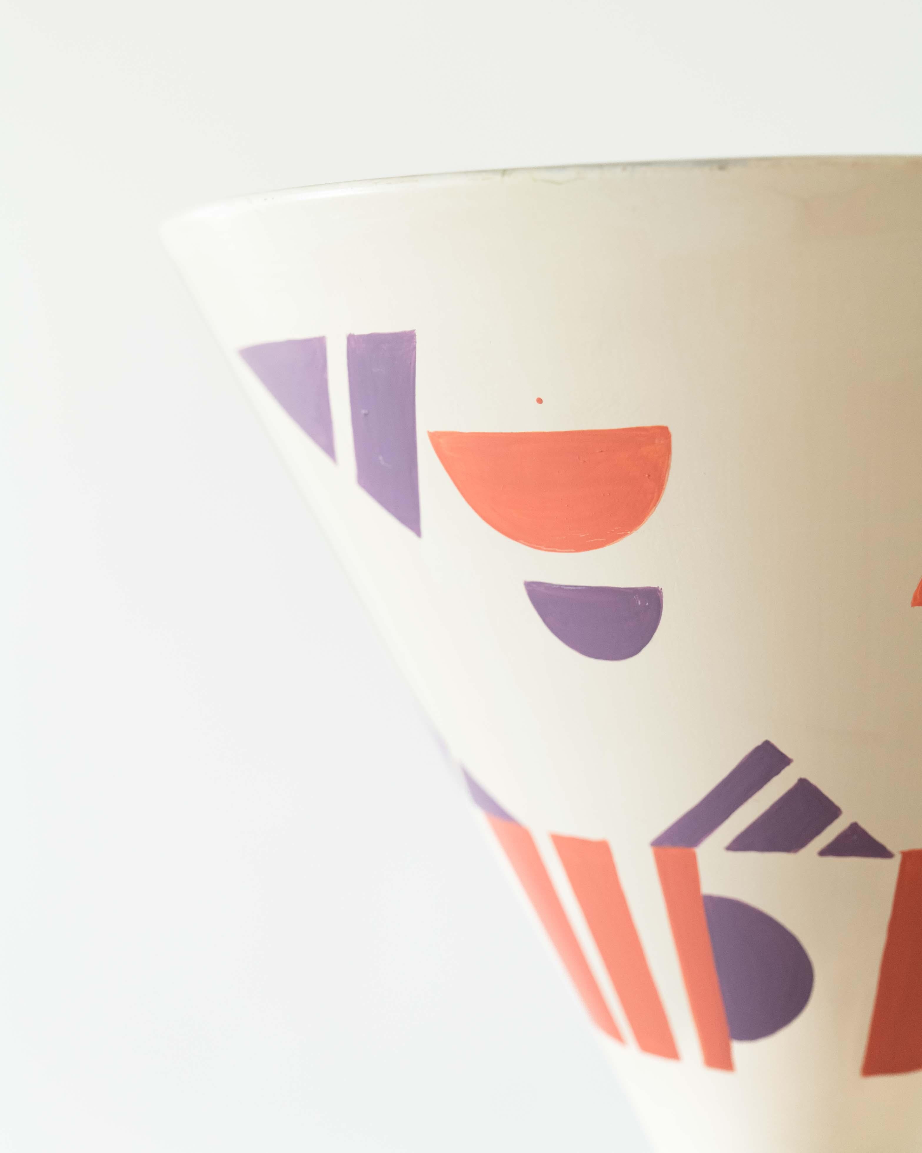 20th Century Mid-Century Modern Painted Torchiere Floor Lamp For Sale