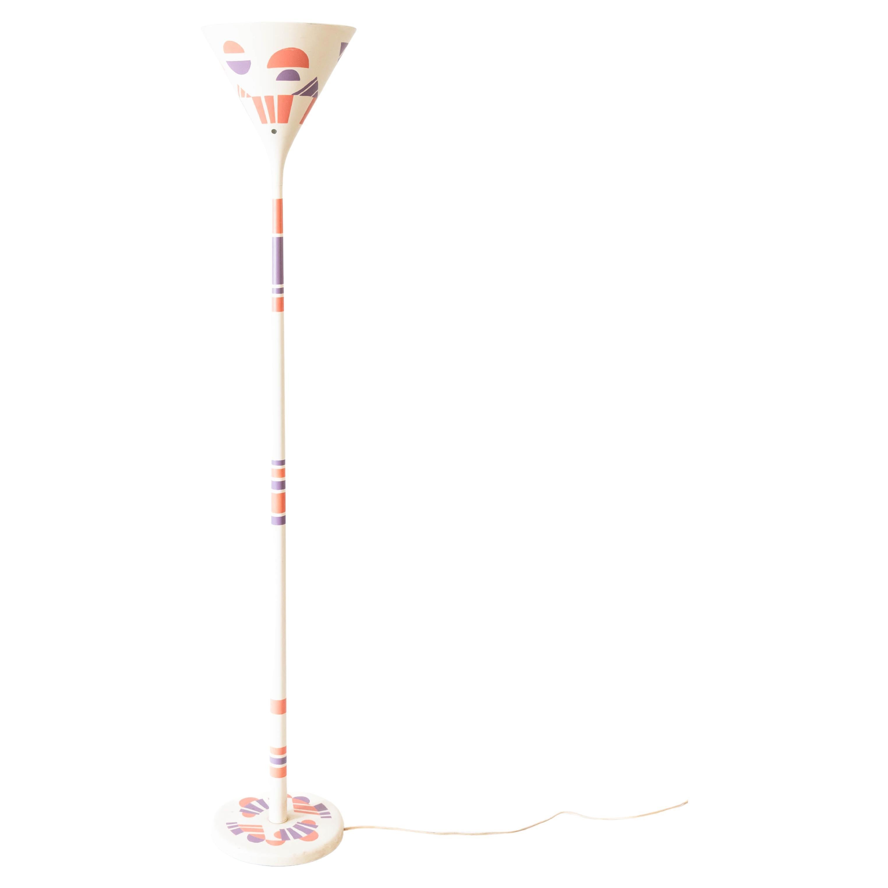 Mid-Century Modern Painted Torchiere Floor Lamp For Sale