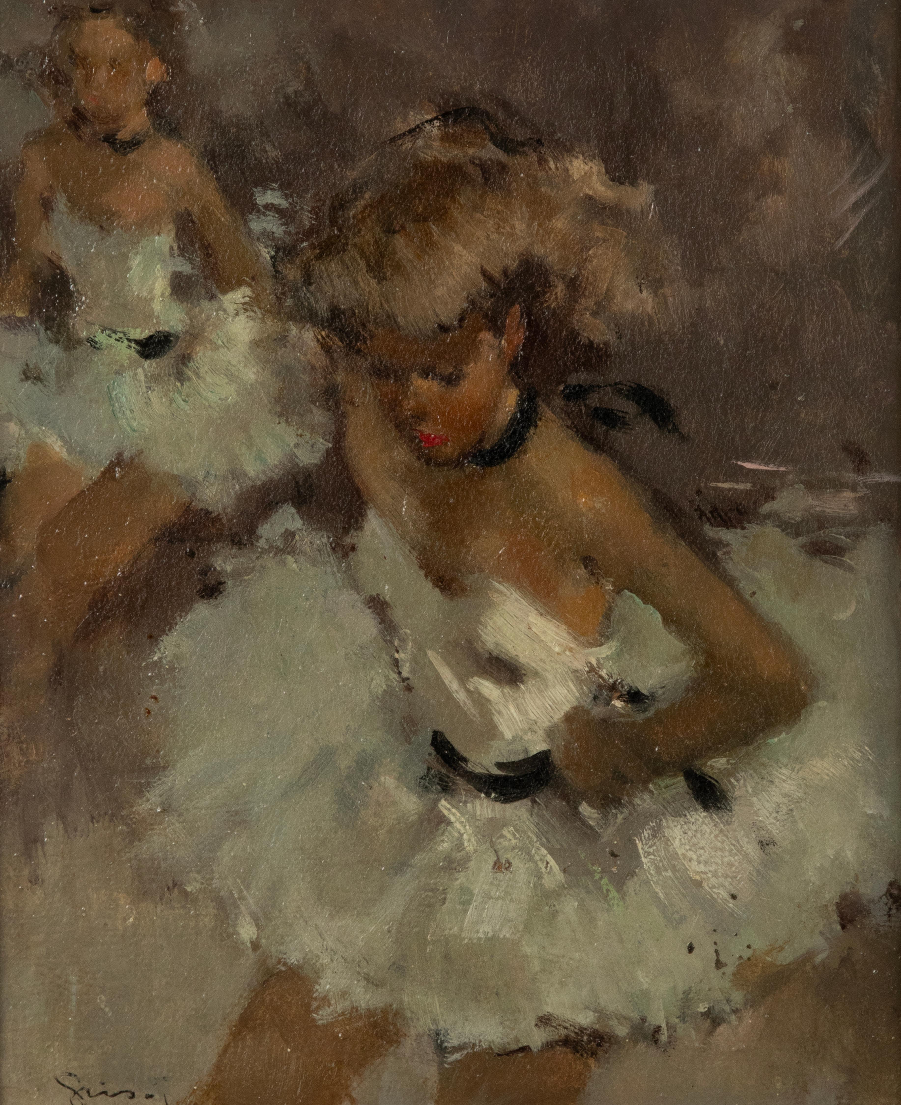 20th Century Mid Century Modern Painting - Ballet Dancer - Pierre Grisot  For Sale