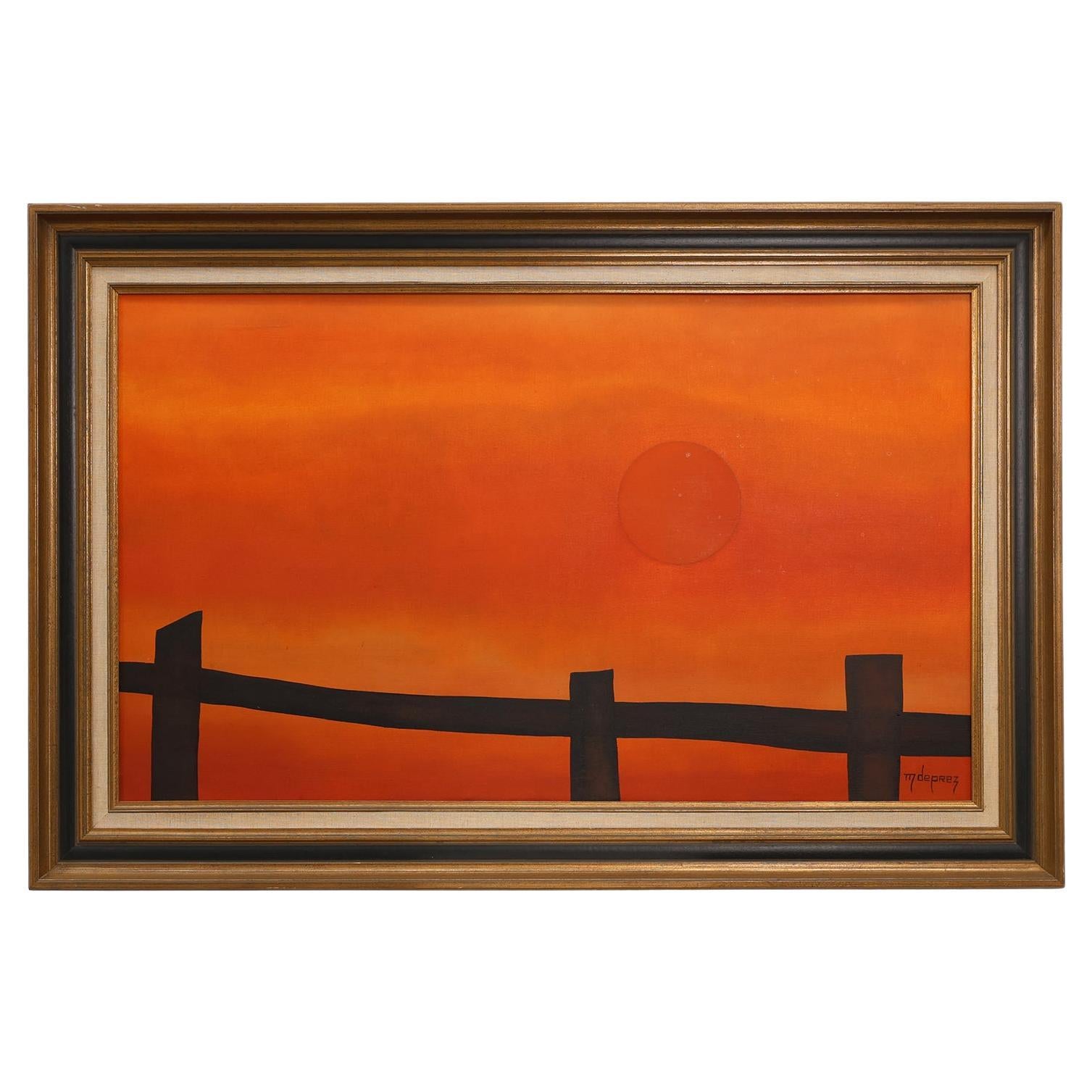 Mid-century Modern painting by Mia Duprez, Belgium, 1970 For Sale