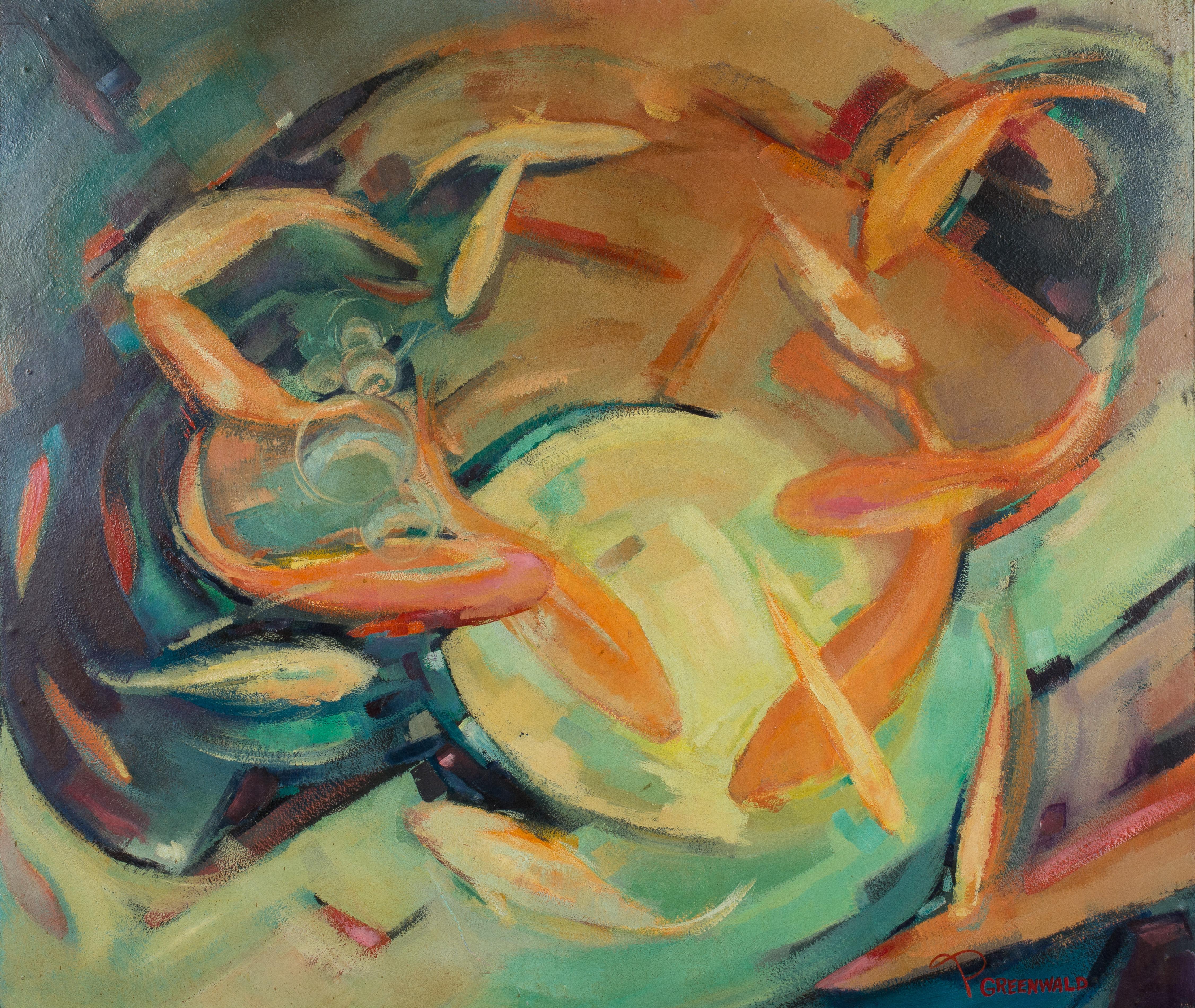 American Mid-Century Modern Painting by Pat Greenwald