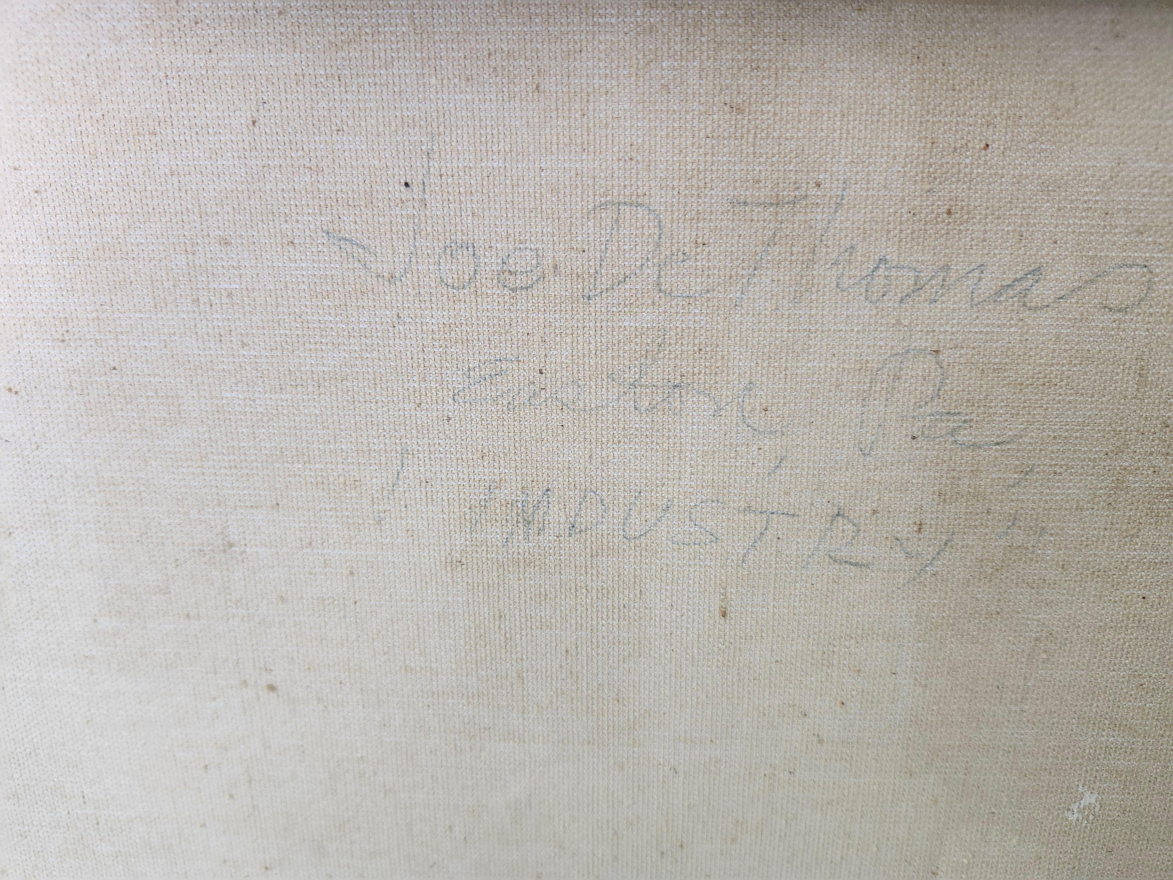 Fabulous mid century modern painting depicting a major city with abstraction of the industry within.
Great artistic technique in that modern style from seventies.
In excellent vintage condition with no wear visible.
Framed in a painted hardwood