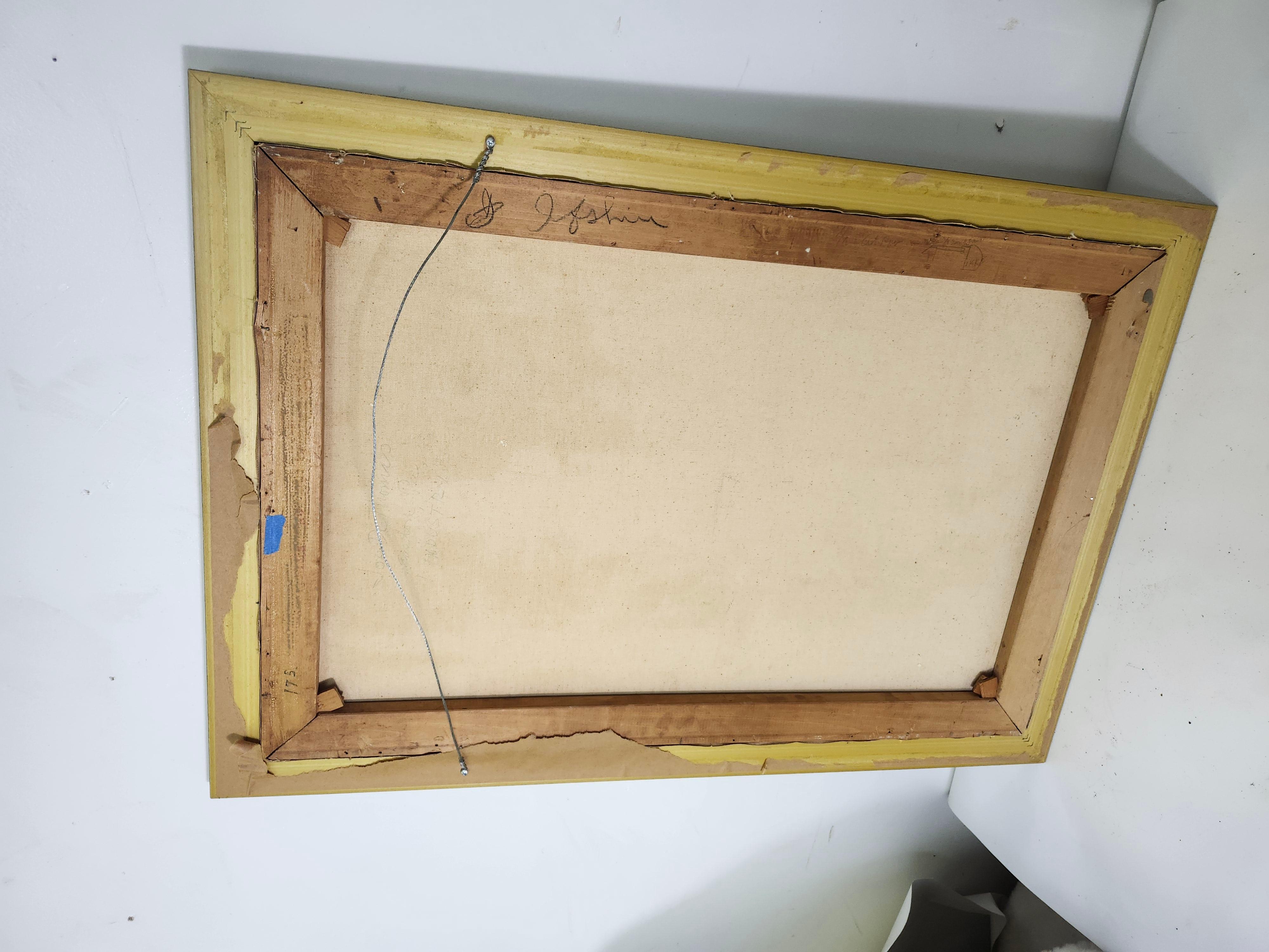 Mid Century Modern Painting City of Industry C1970 by Joe DeThomas (amerikanisch) im Angebot