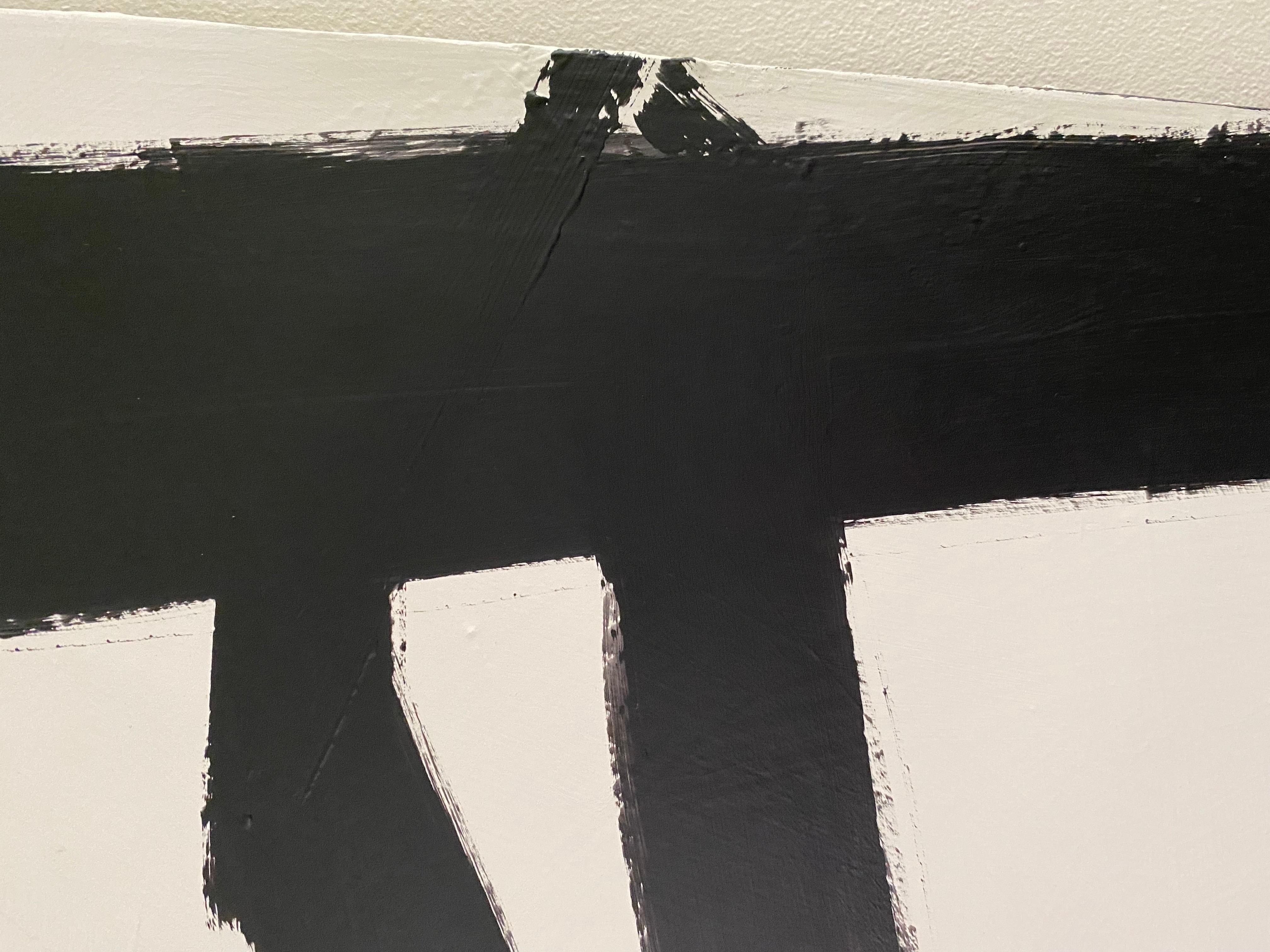 Mid-Century Modern Mid Century Franz Kline Painting, In the Style Of, Black & White Abstract For Sale