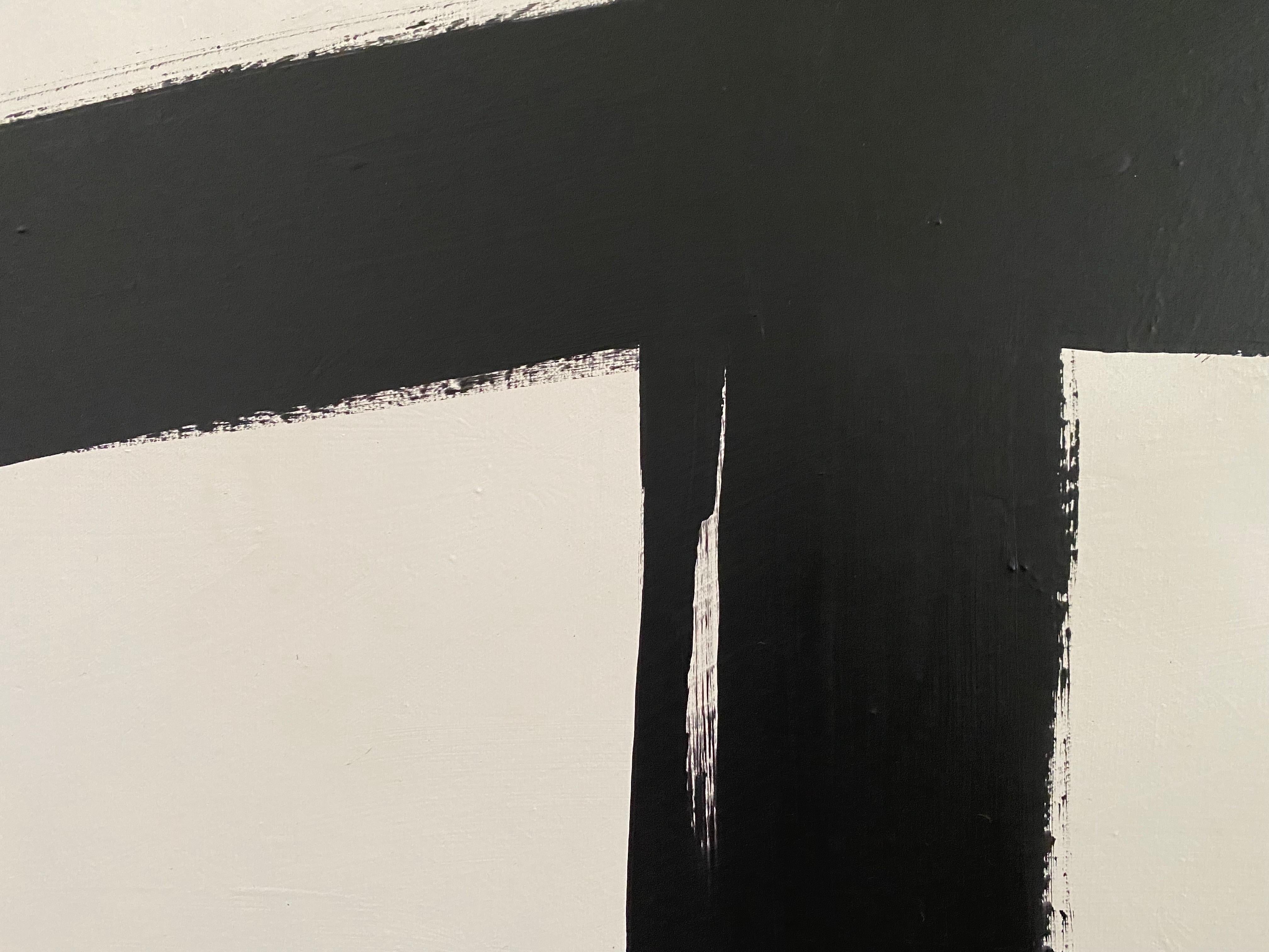 Mid-Century Modern Mid Century Franz Kline Painting, In The Style Of, Black & White Abstract For Sale