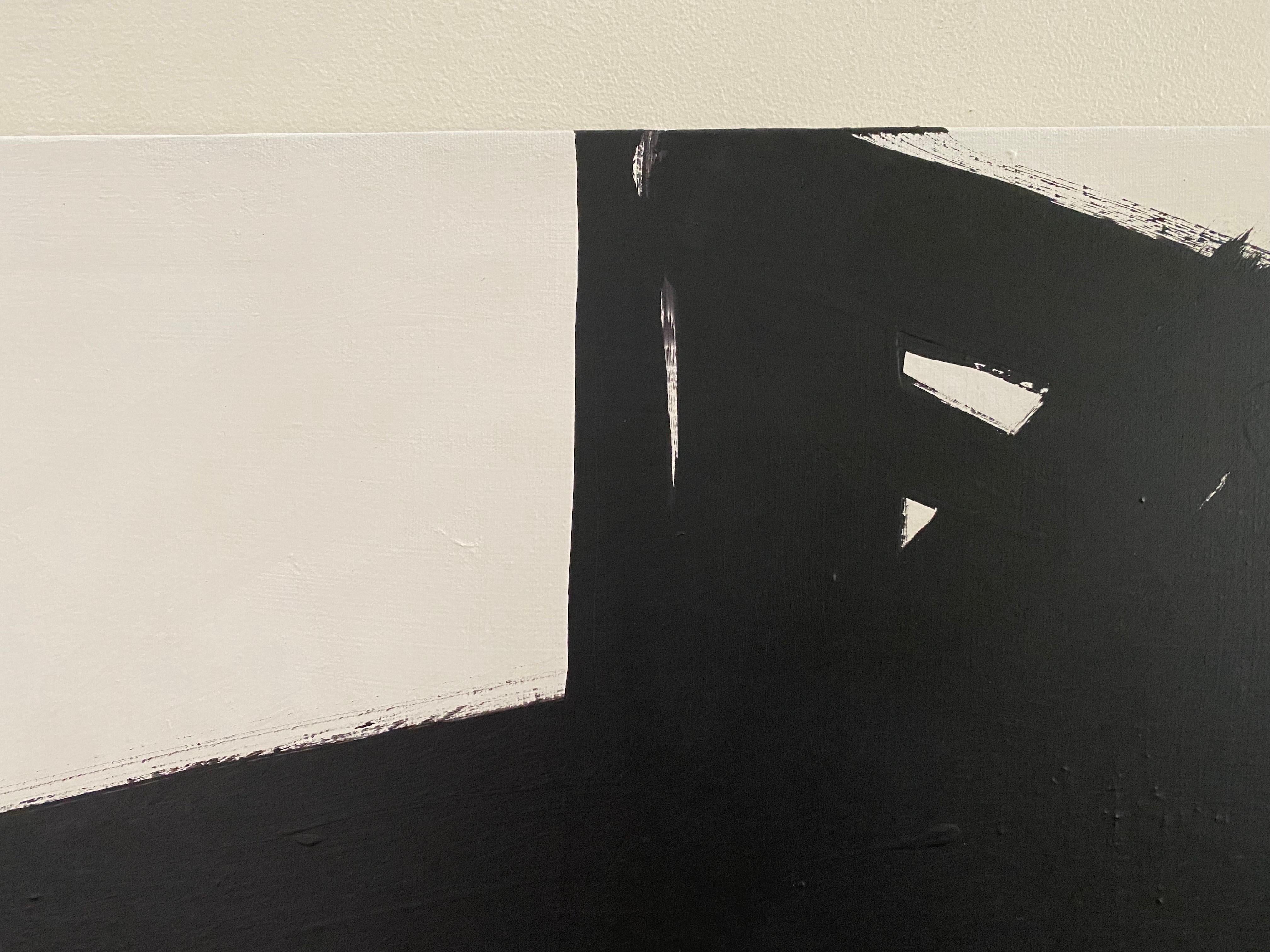 American Mid Century Franz Kline Painting, In The Style Of, Black & White Abstract For Sale