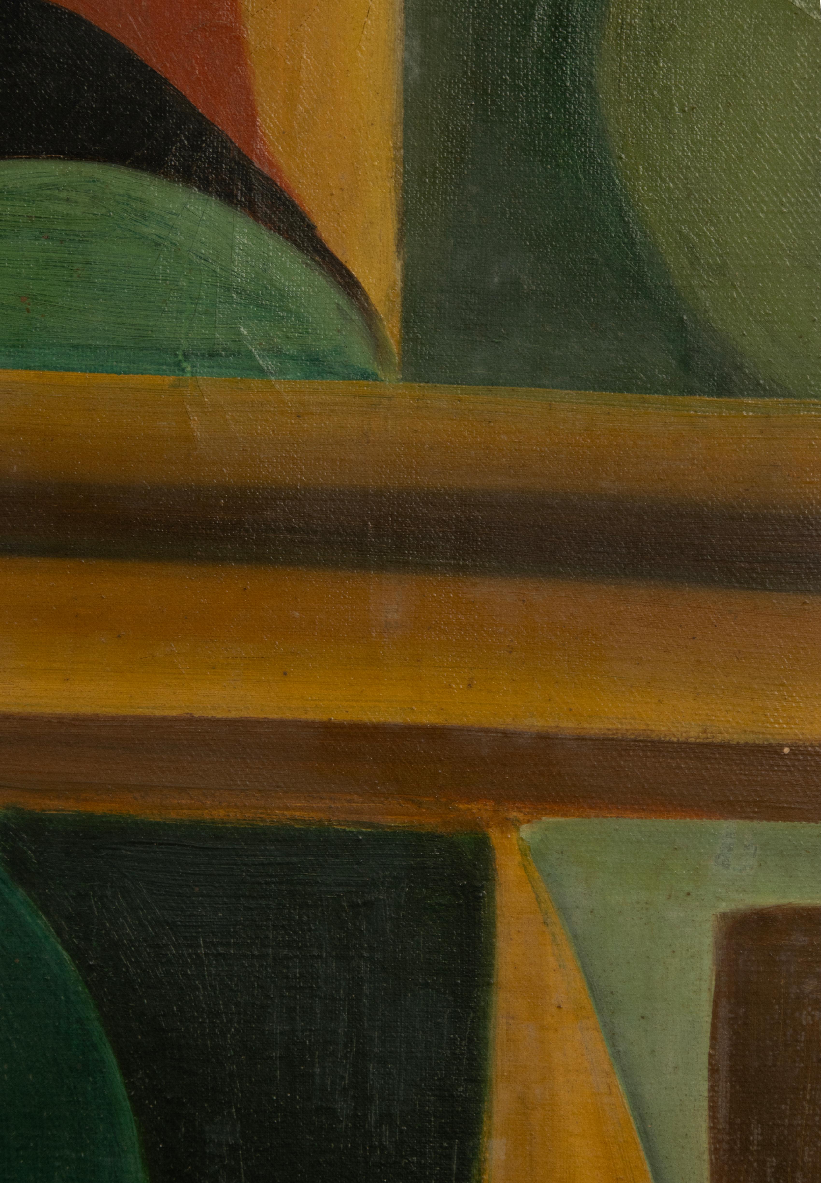 Mid-Century Modern Painting - Modernist Style - Louis van Mergel 1957 5