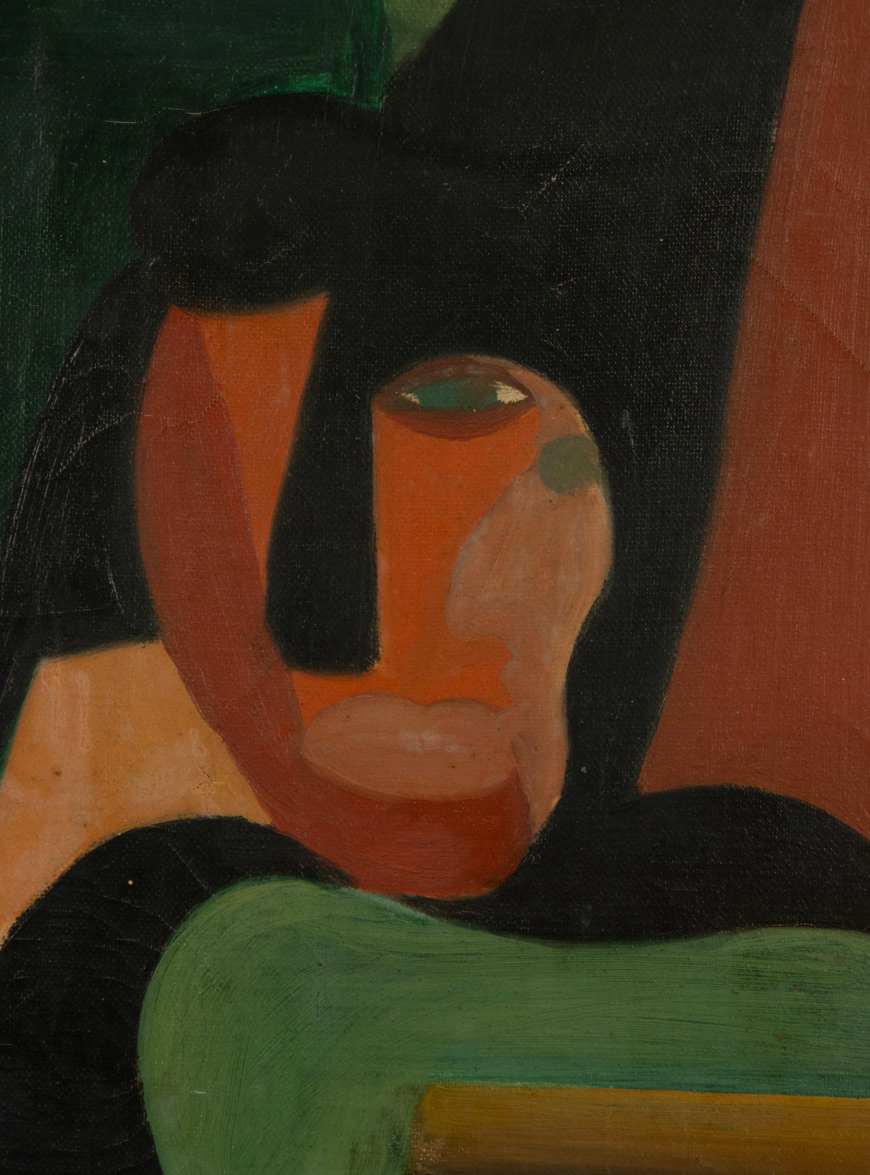 Canvas Mid-Century Modern Painting - Modernist Style - Louis van Mergel 1957