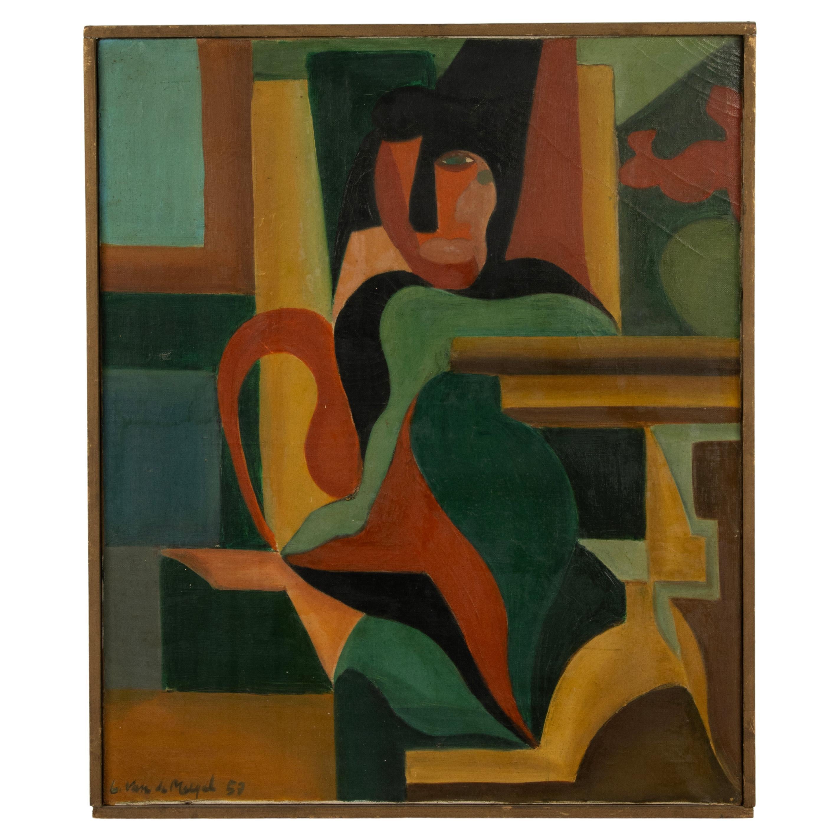 Modernes Gemälde aus der Mitte des Jahrhunderts – Modernismus-Stil – Louis van Mergel 1957 